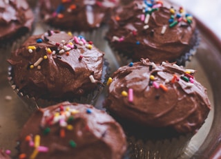 chocolate cupcakes with sprinkles