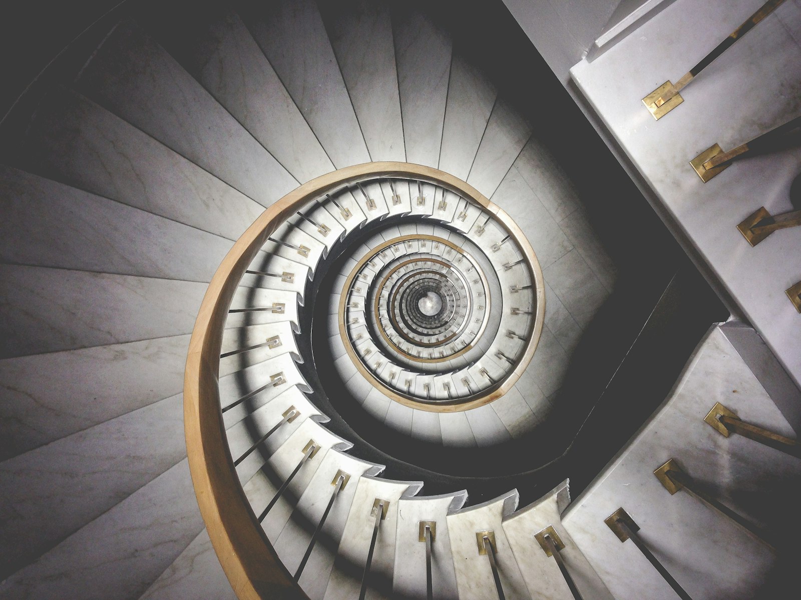 Escalier hélicoïdal vu du dessus