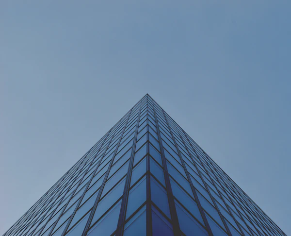 Architettura di vetro blu