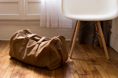 Photo of a similar item: Waxed Canvas and Leather Weekender Duffel, Brown