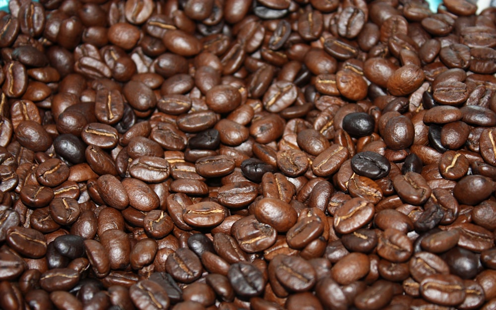 foto de closeup de grãos de café