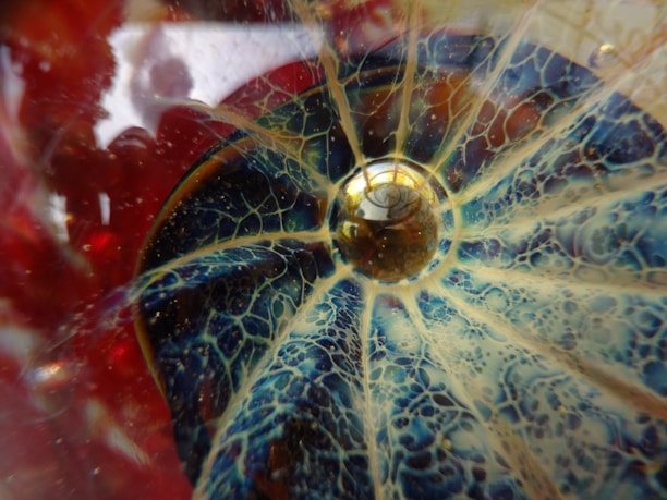 A close-up of a vibrant graphic design piece by Avinash.