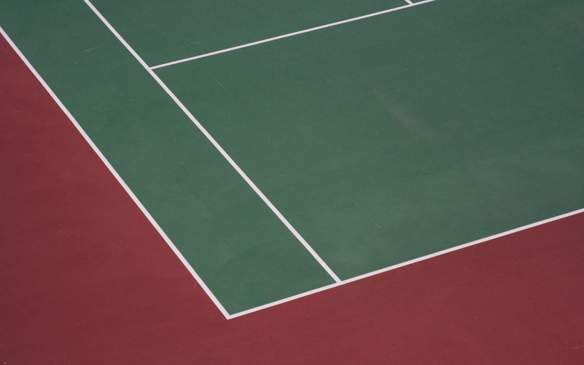 Green and red court markings used for cardio tennis