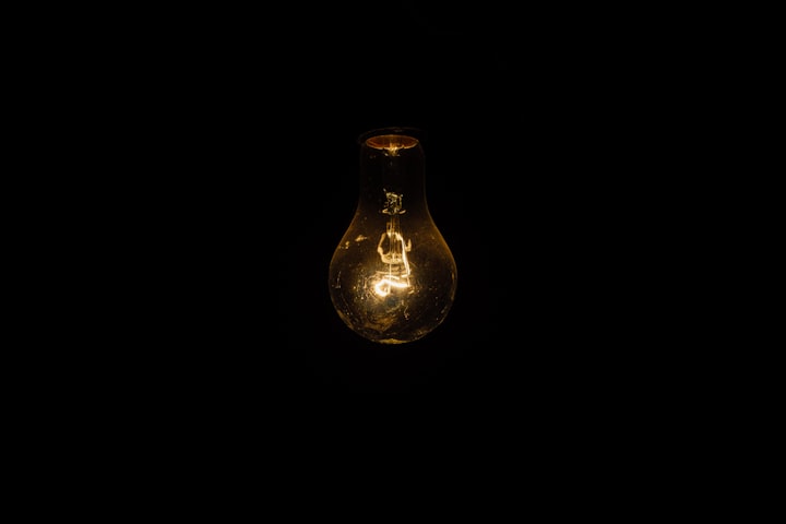 a light bulb in need of changing