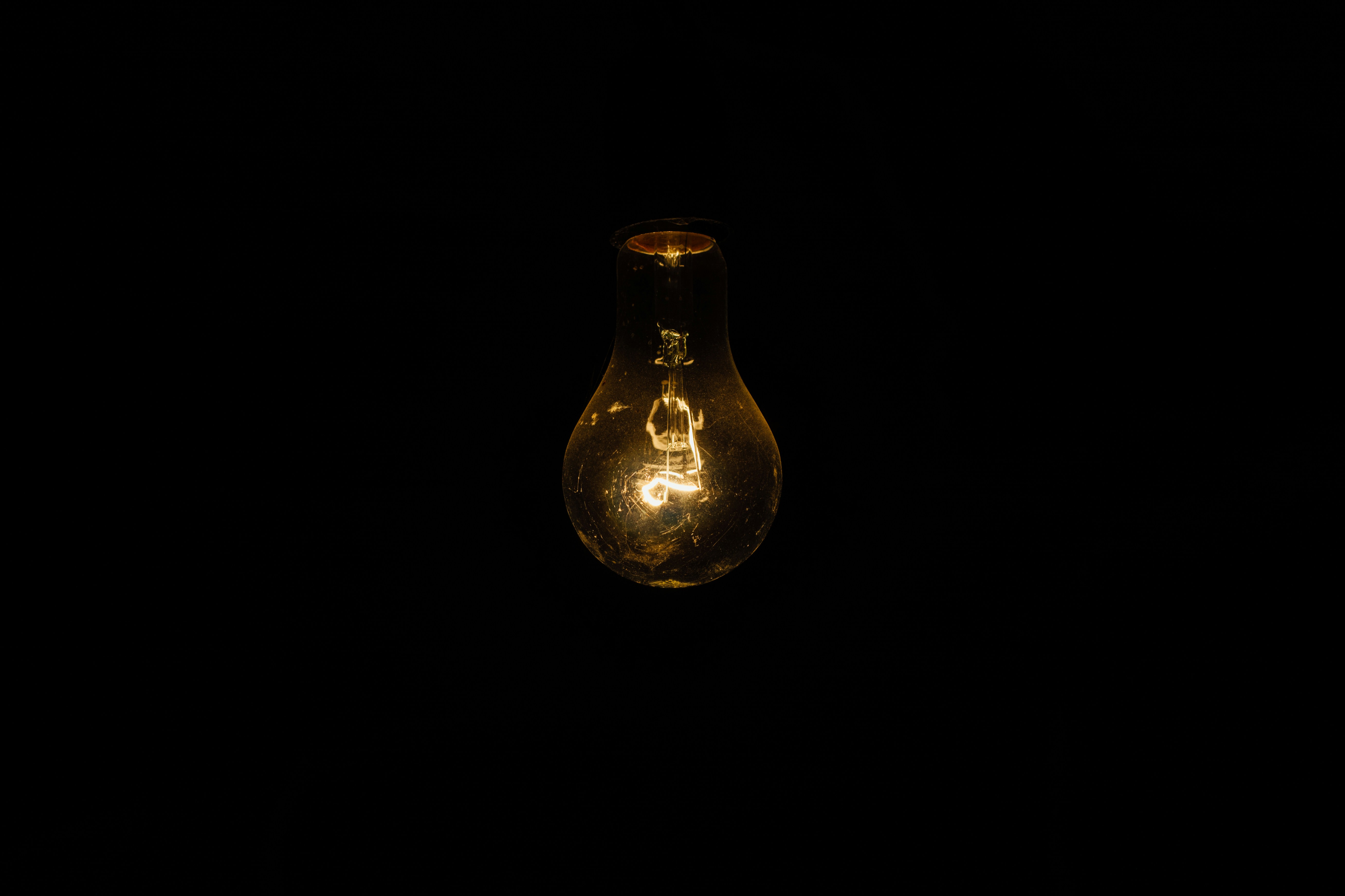 closeup photo of lighted bulb