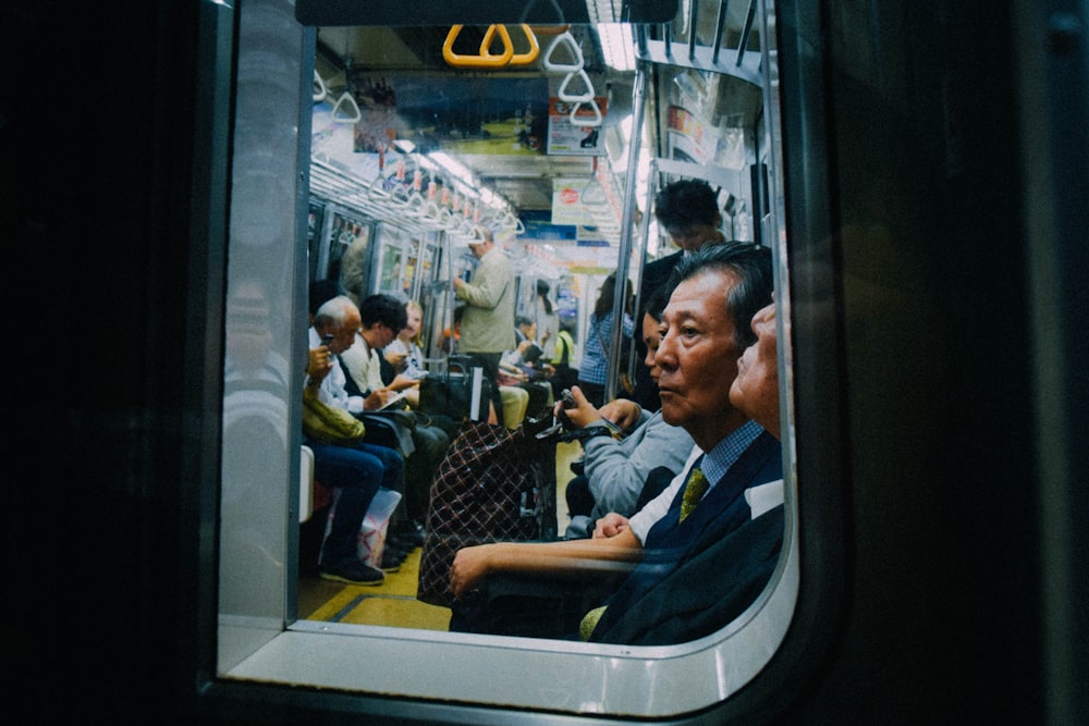 group of people on train