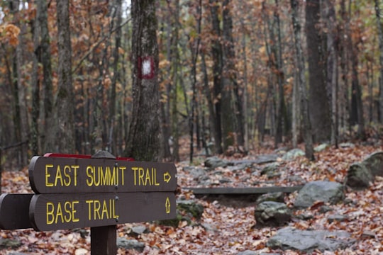 East Summit Trail signage in Pinnacle Mountain State Park United States