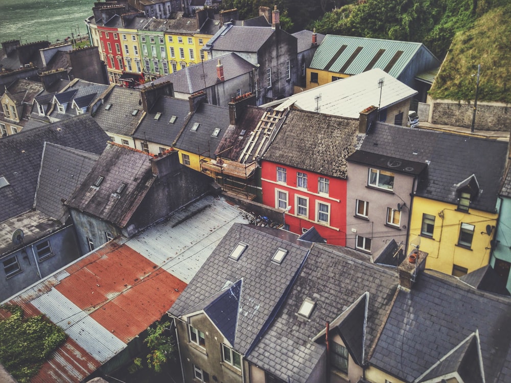 aerial photo of buildings