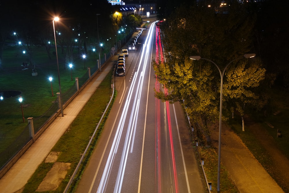 Fotografia time lapse di veicoli