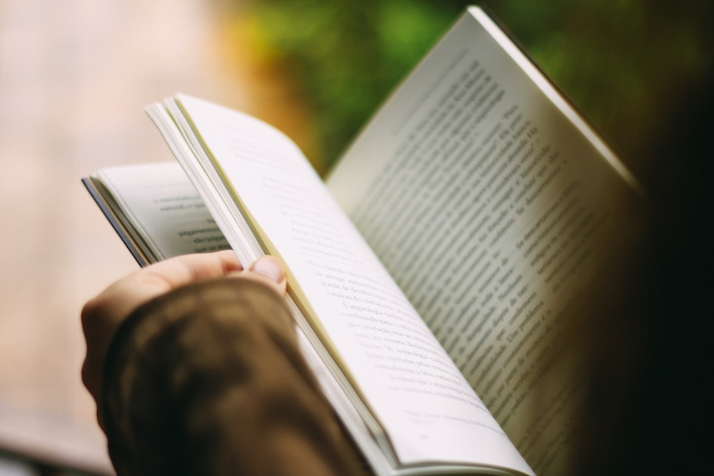 person holding opened book