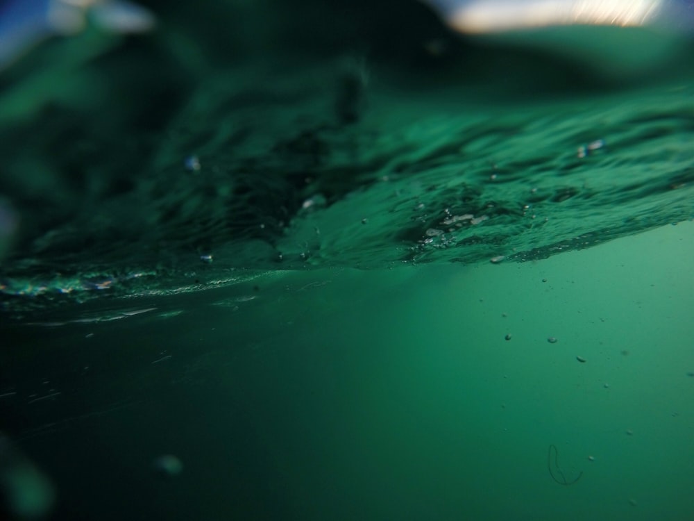 Green tinted ocean water.
