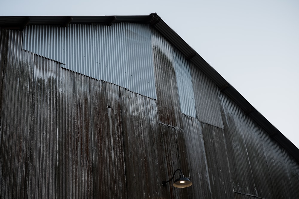 gray corrugated sheet house