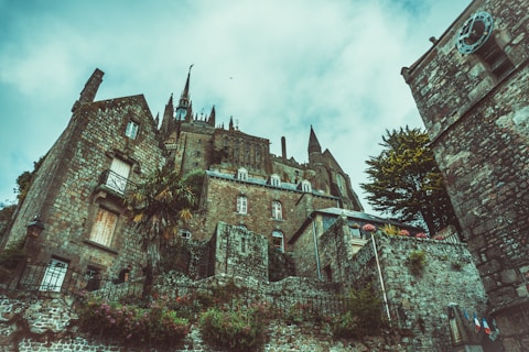worm's eye view of brown castle