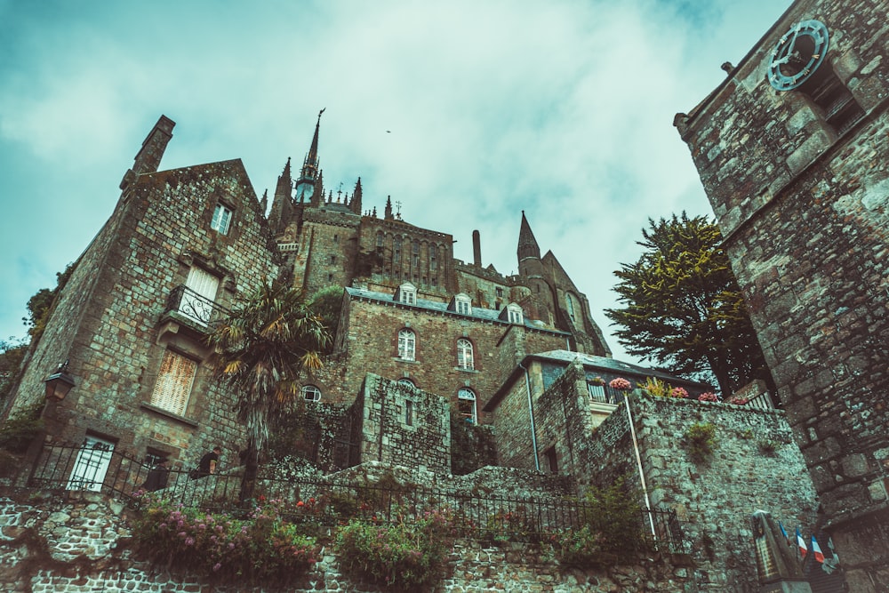 worm's eye view of brown castle