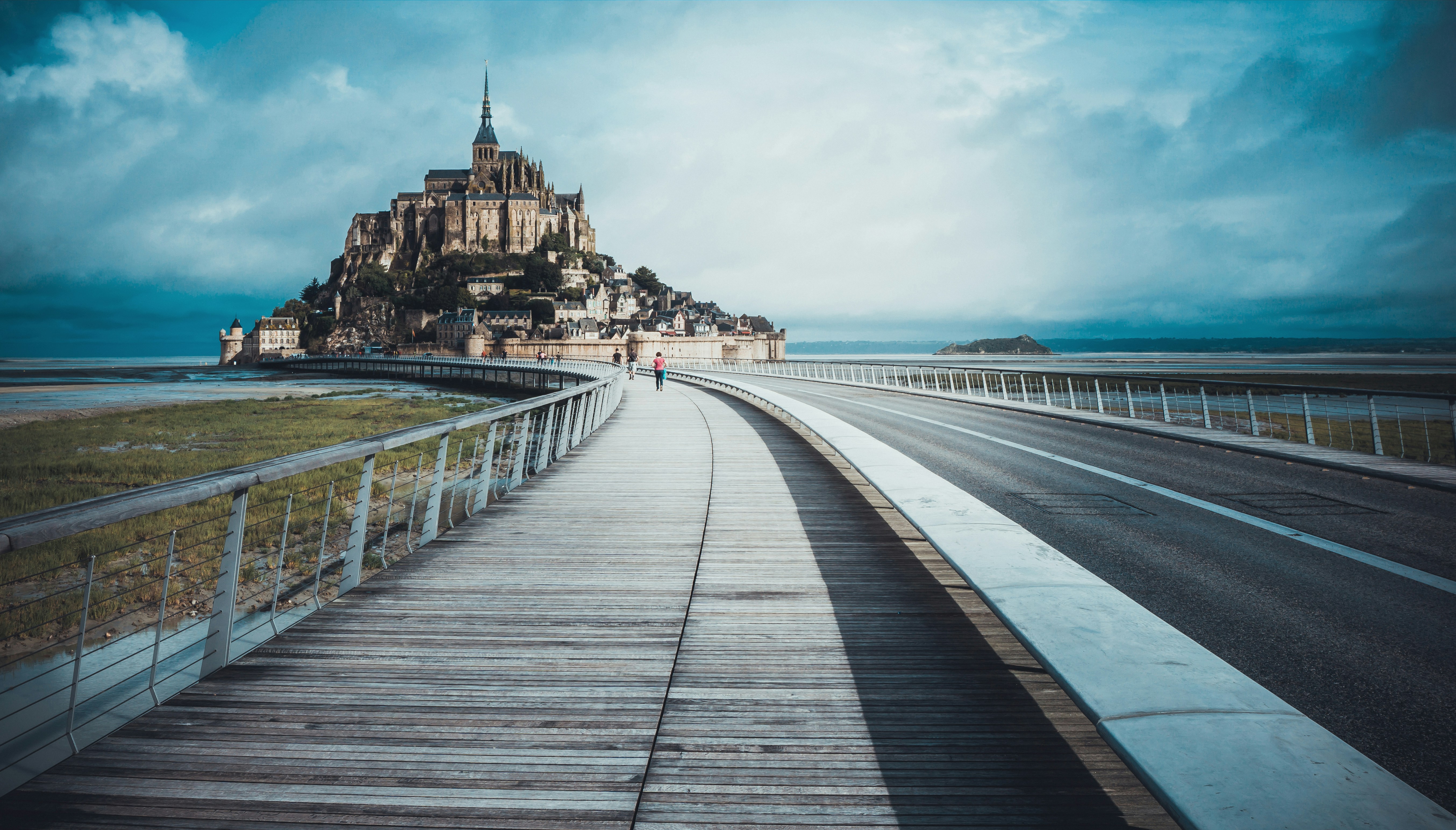Boardwalk to Mont Saint-Michel, France