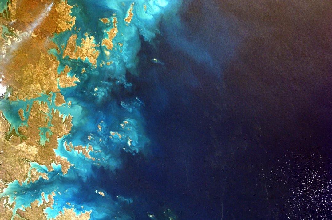 aerial photo of coastline,