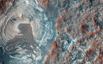 top view land under clouds mars zoom background