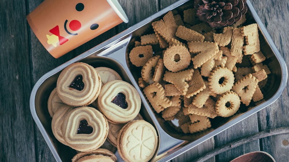 biscuits on stainless steel tray