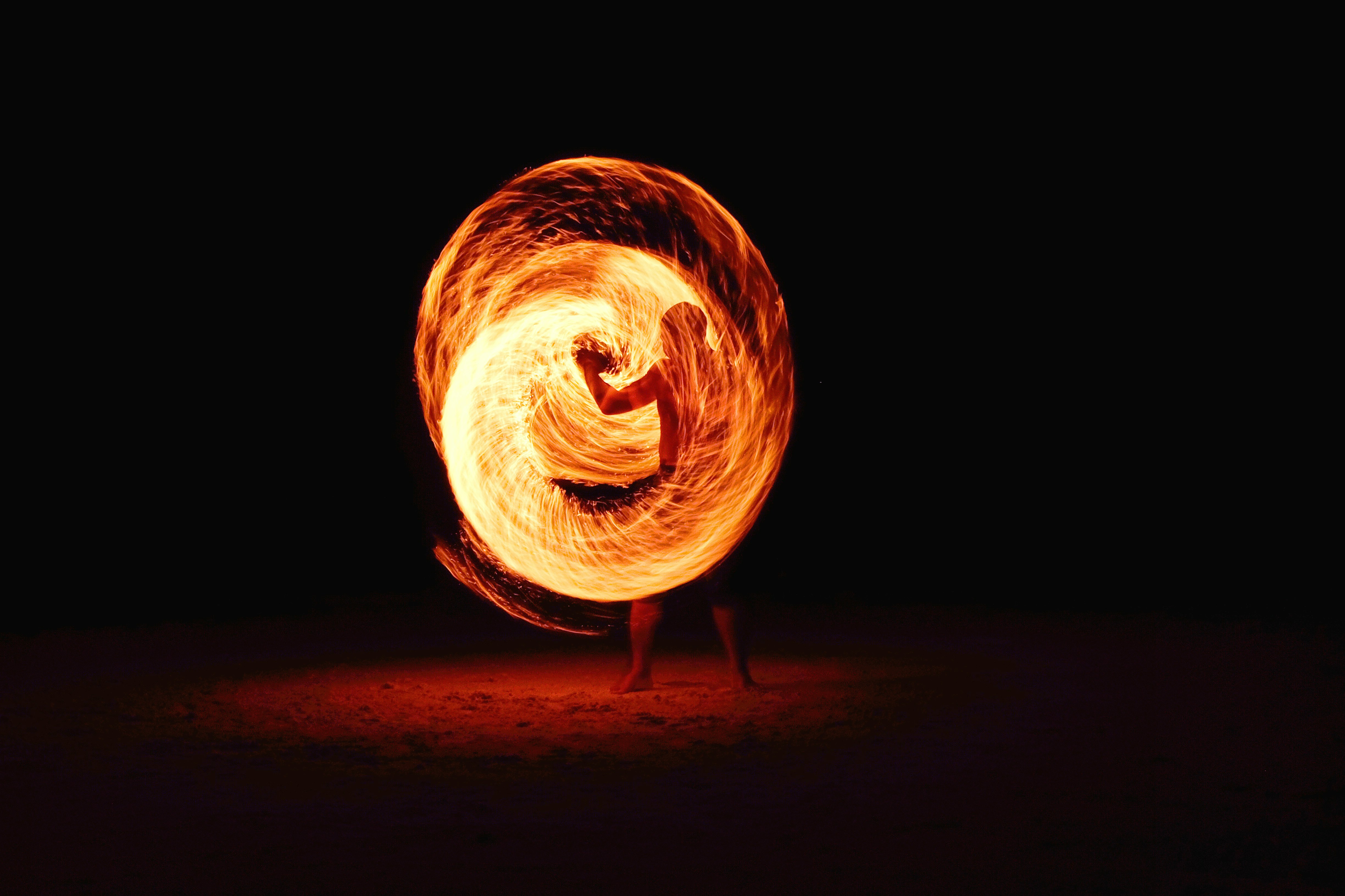 Firedancing man