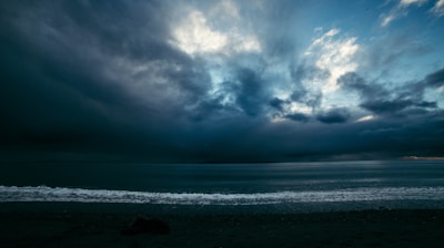 ocean under blue and gray sky