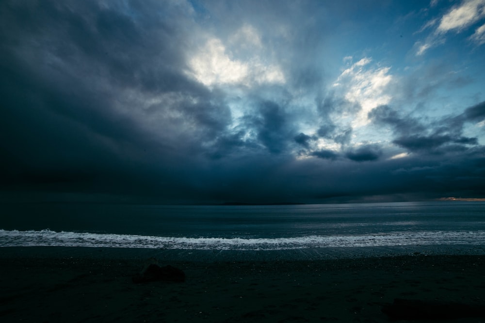 ocean under blue and gray sky