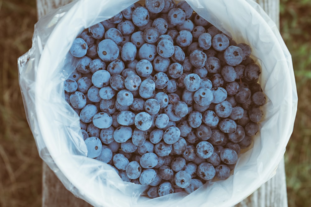 blueberries in plastic container