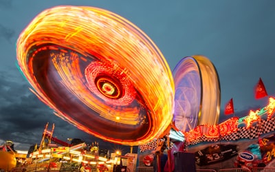 multicolored amusement park ride