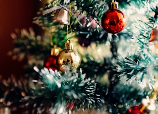 bauble balls hang on christmas tree