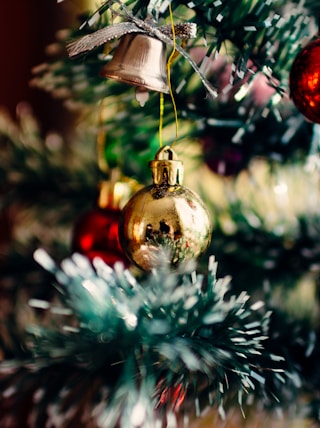 bauble balls hang on christmas tree