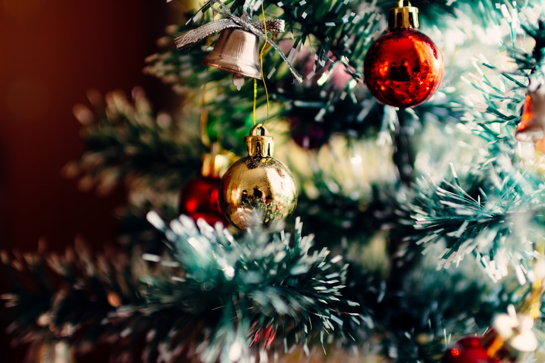 bauble balls hang on christmas tree,