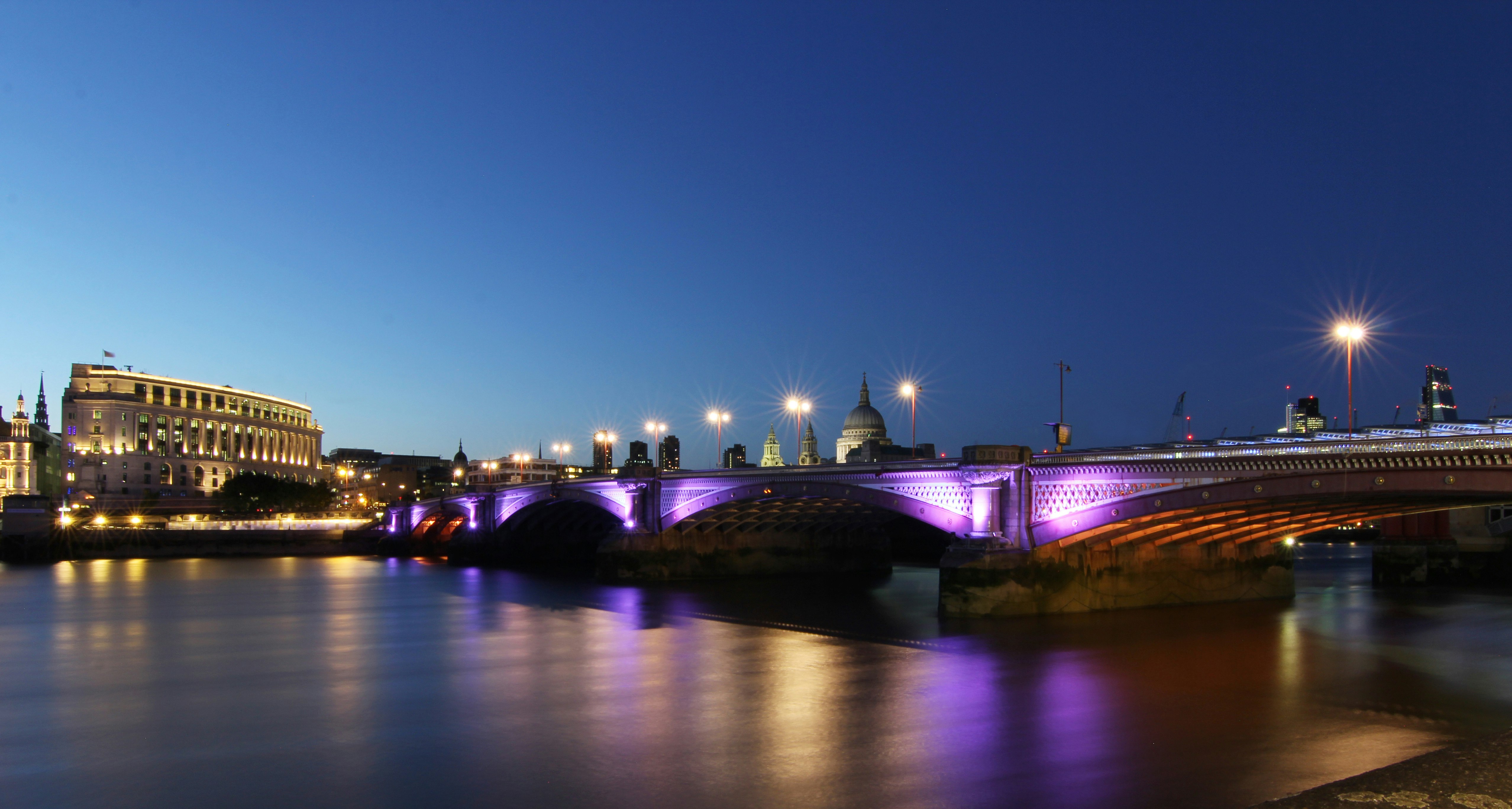 landscape photography of bridge over water