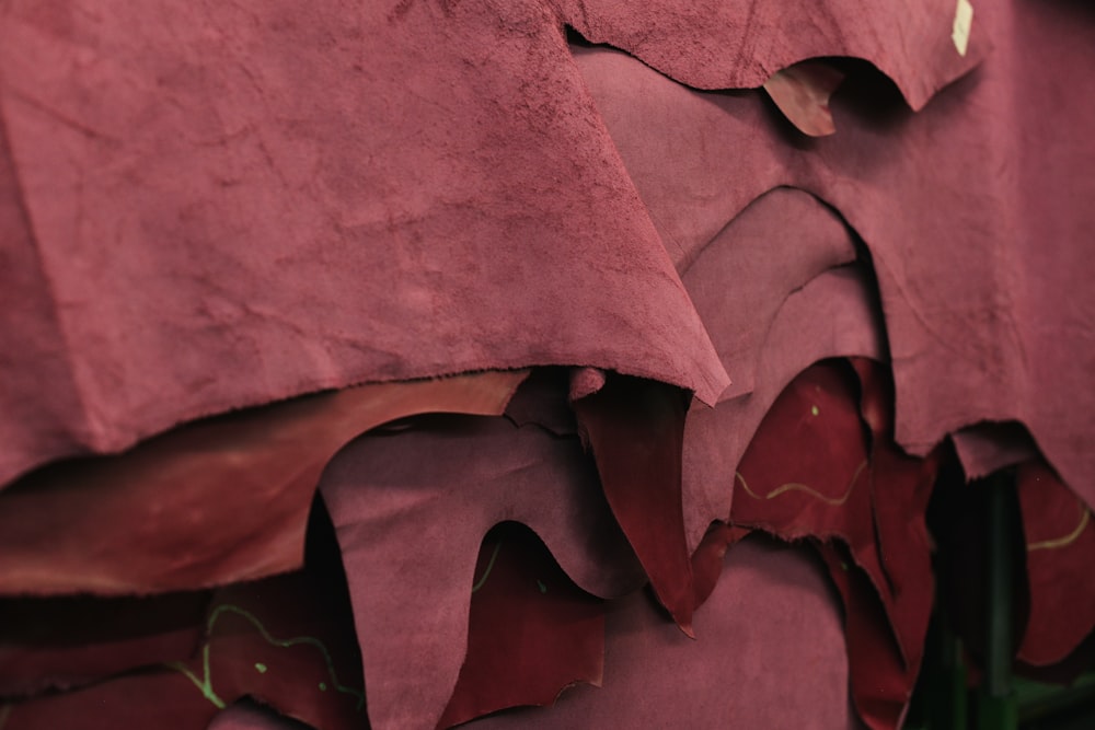 um close up de um monte de papel roxo