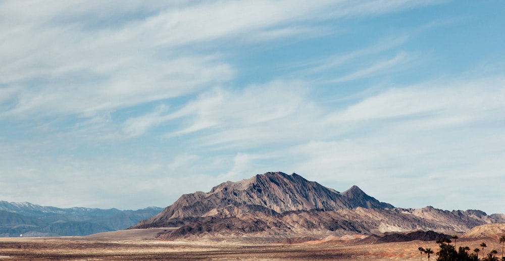 bird's eye view photo of brown mountain