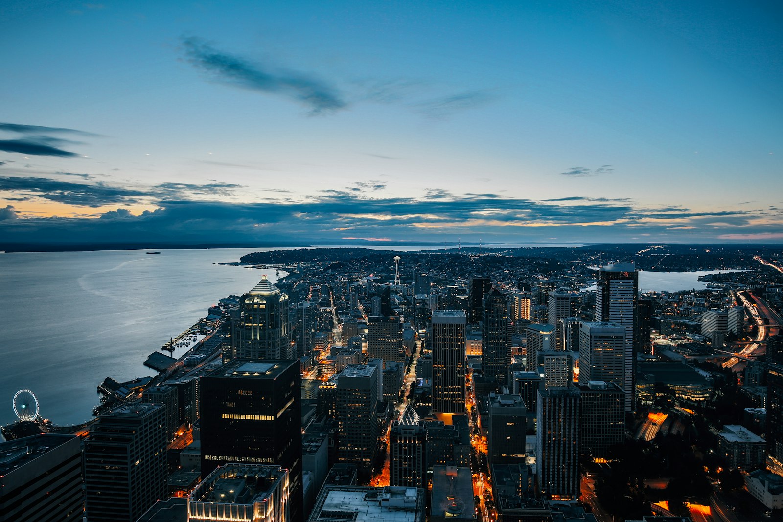 Canon EF 16-35mm F4L IS USM sample photo. City buildings under blue photography