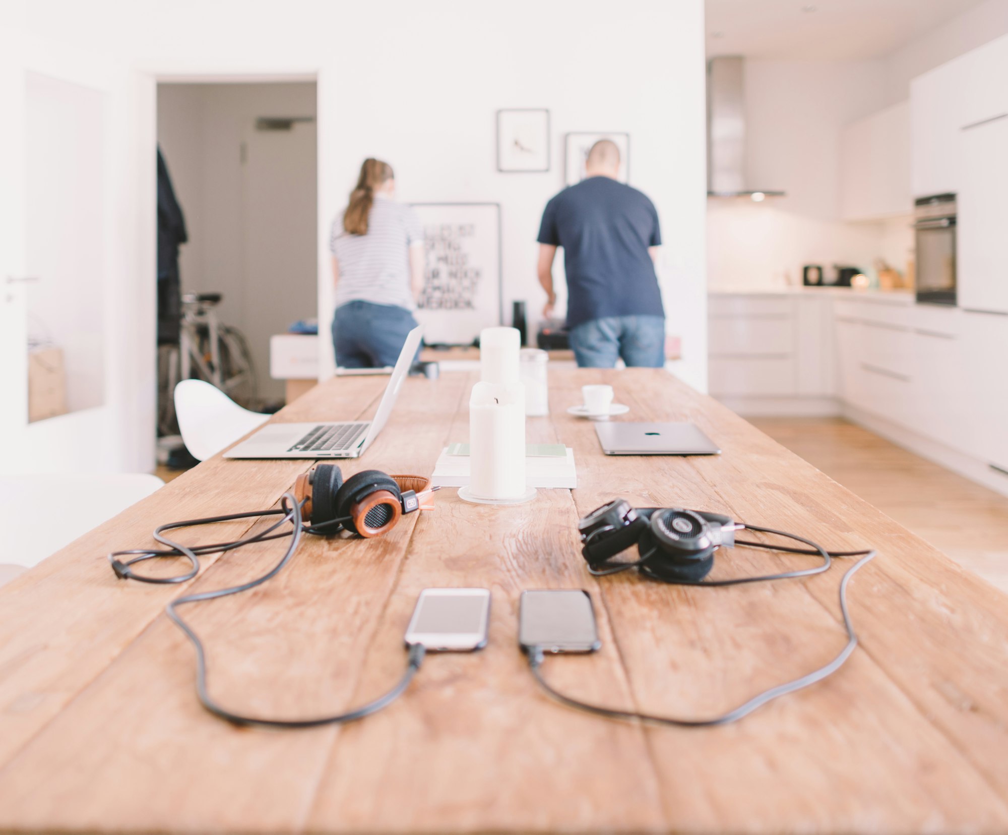 Couple working at home