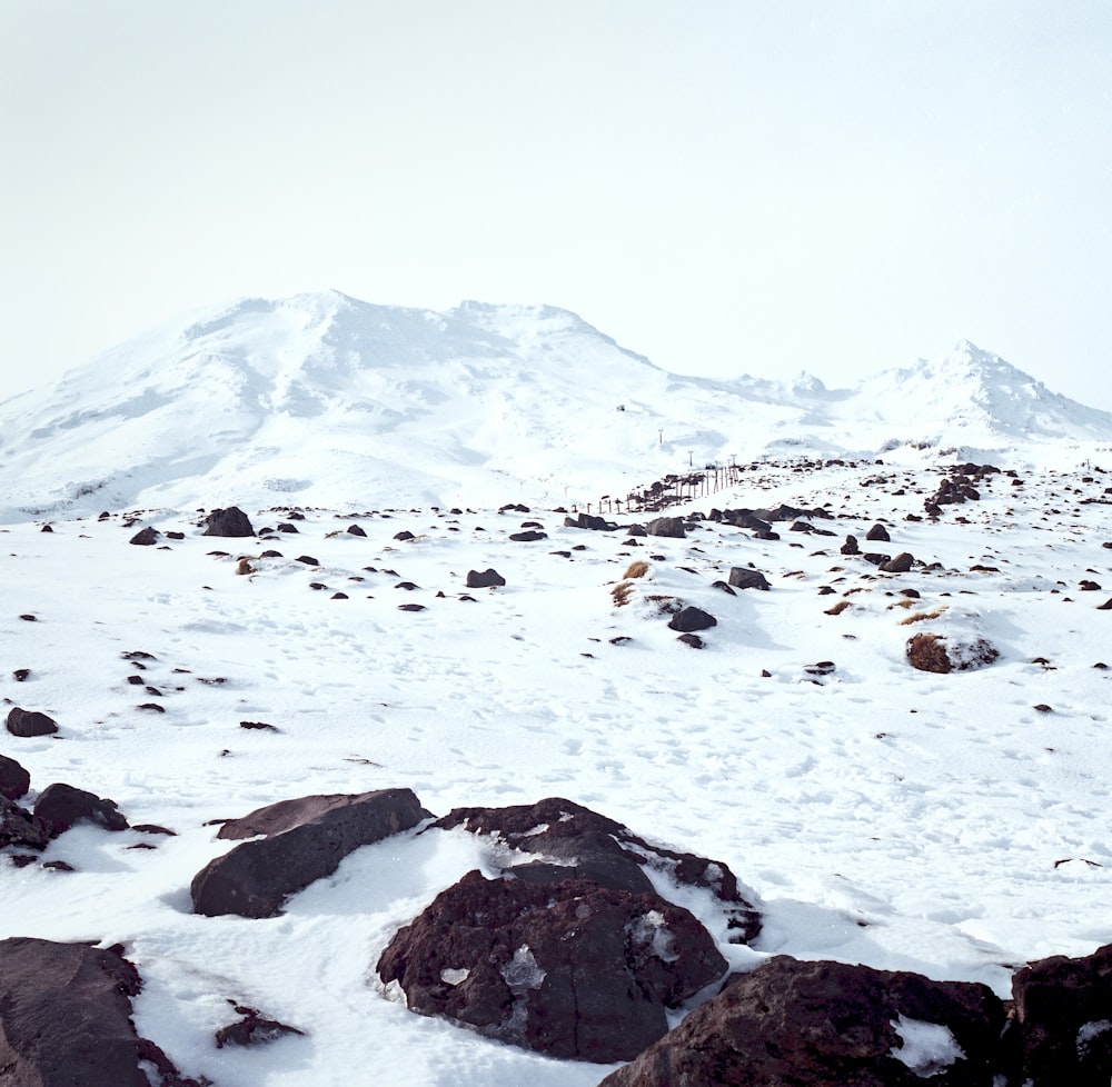 mountain covered with snow