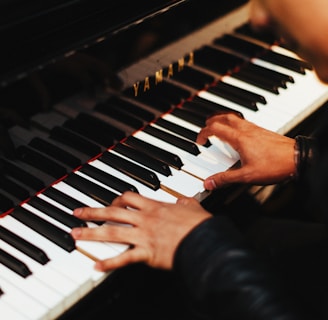 person playing piano