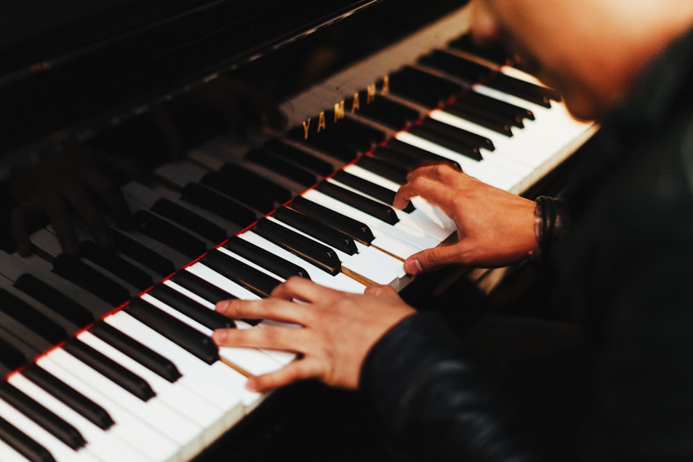 person playing piano