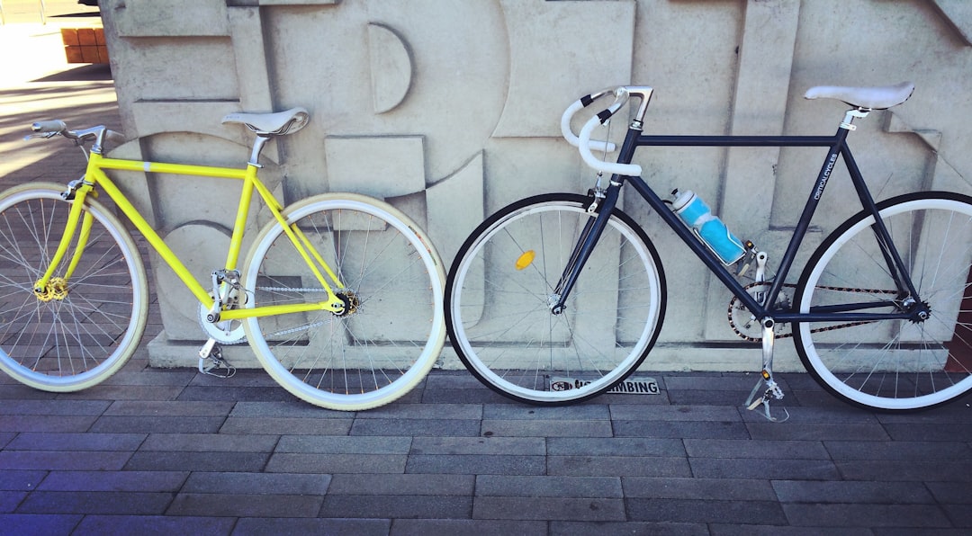 two fixie bicycles beside each other