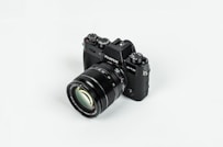 black Fujifilm bridge camera