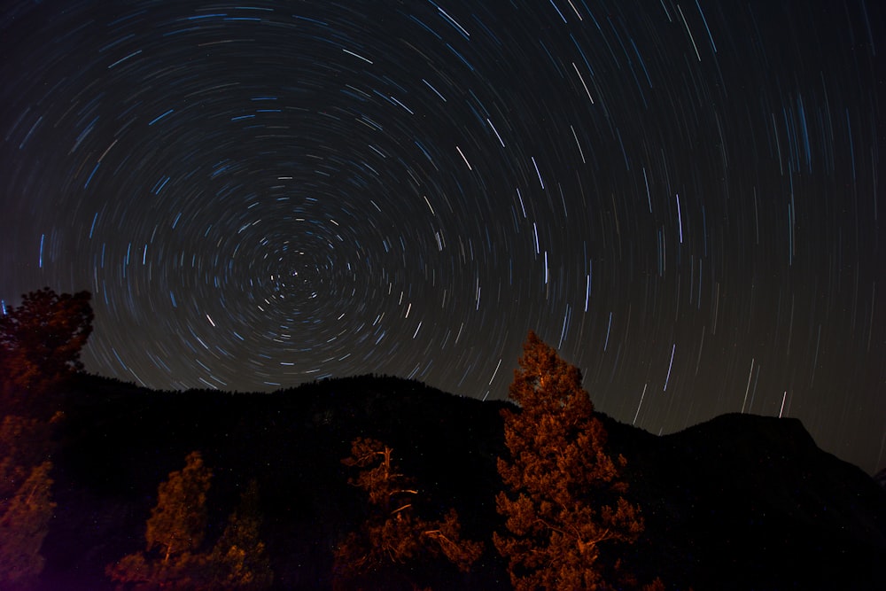 time lapse photography of stars