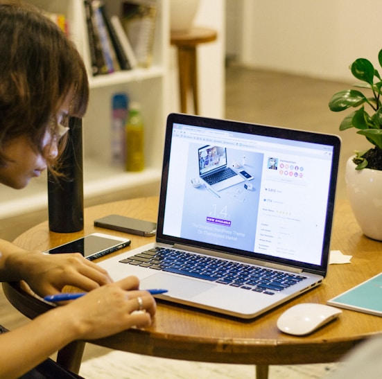 woman browsing on her laptop