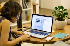 woman browsing on her laptop
