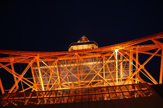 Eiffel Tower, Paris during nighttime low angle photography in Shiba Park Japan