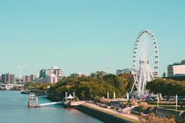 landscape photography of city near river