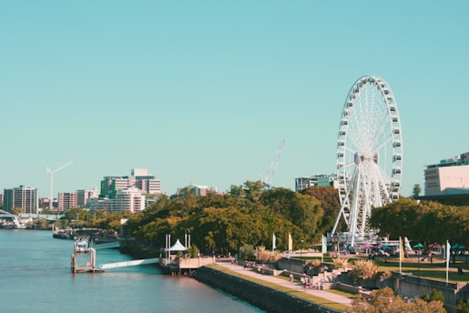 landscape photography of city near river