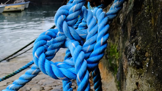 blue rope knot in Mundaka Spain