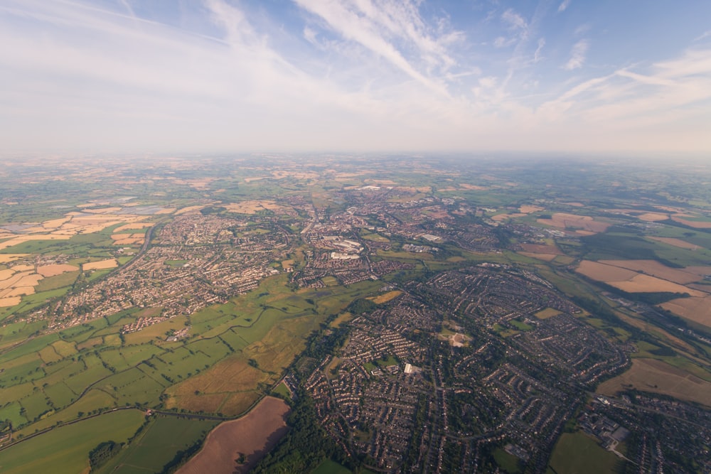 aerial view of town during daytime