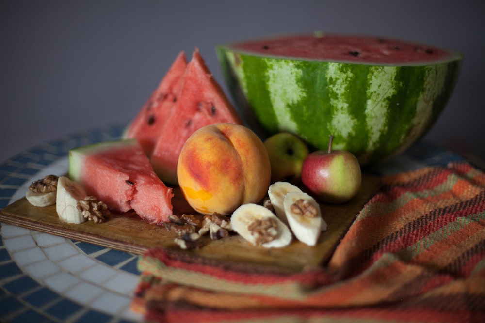 sliced watermelons on top of chopping board