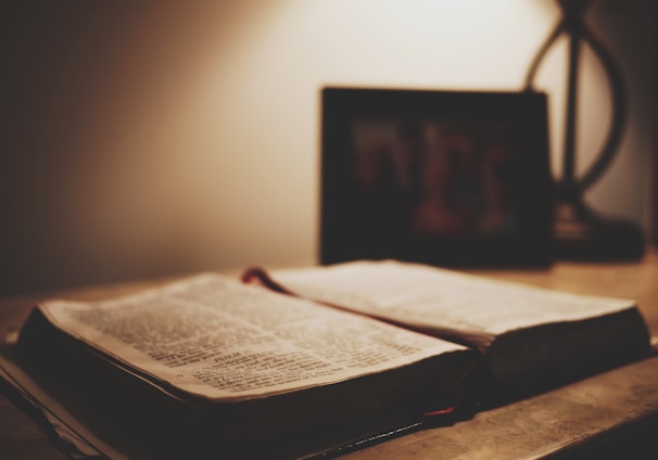 white book on table